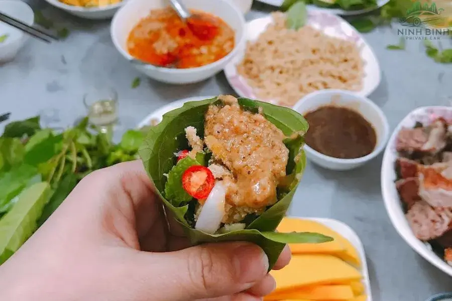 Ninh Binh street food of Paddy Eel Salad